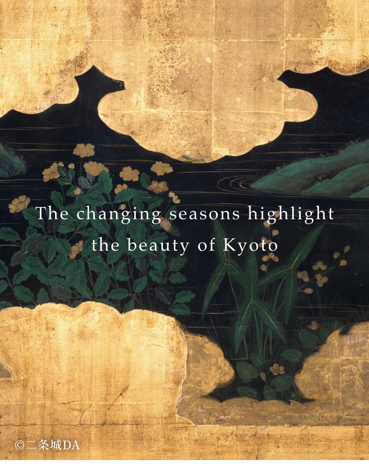 The changing seasons highlight the beauty of Kyoto.